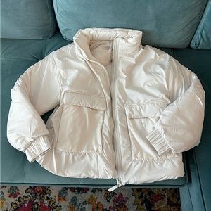 Small fabletics white puffer jacket